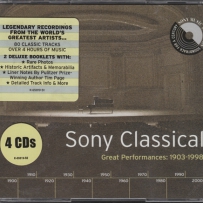 索尼古典音乐 - 出色的表演 Sony Classical - Great Performances, 1903-1998 - (4 CD)